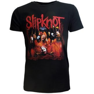 Band Merchandise Slipknot Group Photo Band T-Shirt Black