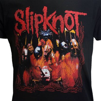 Band Merchandise Slipknot Group Photo Band T-Shirt Black - Image 3