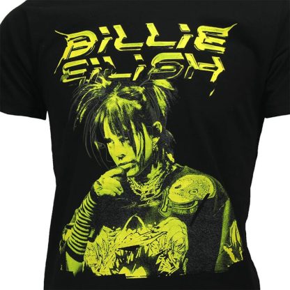 Band Merchandise Billie Eilish Illustrated T-Shirt - Image 3