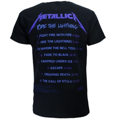 Band Merchandise Metallica Ride The Lightning Tracklist T-Shirt - Image 3