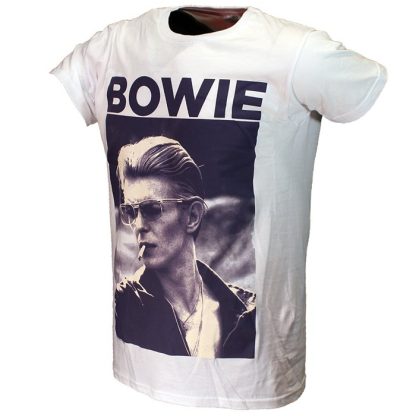 Band Merchandise David Bowie Smokes A Cigarette T-Shirt - Image 2