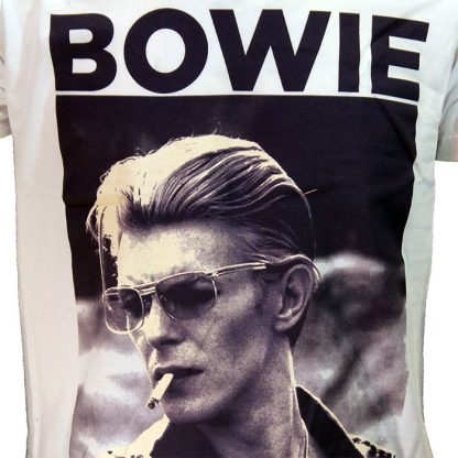 Band Merchandise David Bowie Smokes A Cigarette T-Shirt - Image 3