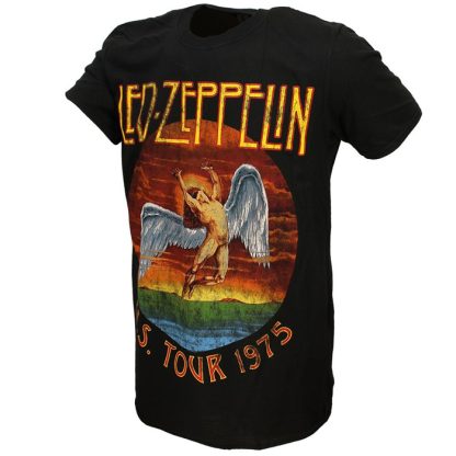 Band Merchandise Led Zeppelin USA Tour 1975 T-Shirt - Image 2