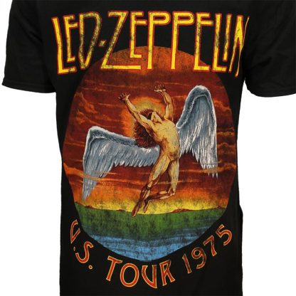 Band Merchandise Led Zeppelin USA Tour 1975 T-Shirt - Image 3