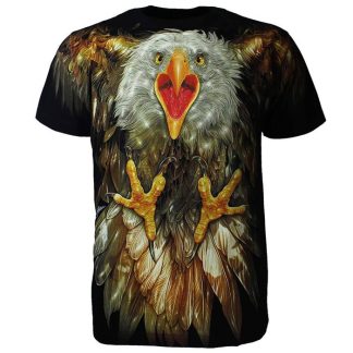 Rock Chang Glow in the Dark Attacking Eagle T-Shirt Multicolor