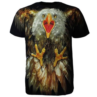 Rock Chang Glow in the Dark Attacking Eagle T-Shirt Multicolor