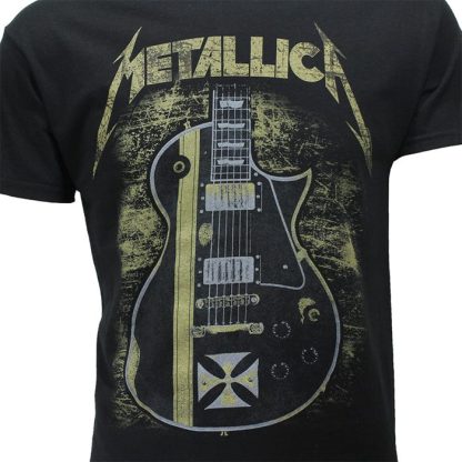 Band Merchandise Metallica James Hetfield Iron Cross Guitar T-Shirt - Image 3