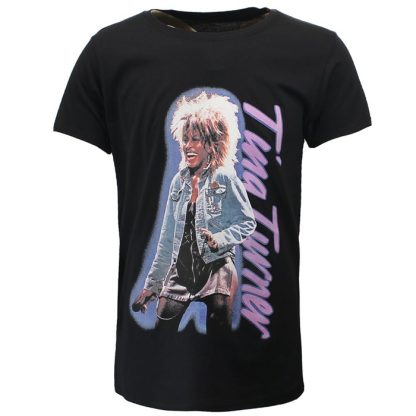 Band Merchandise Tina Turner Live Performance Vertical Logo T-Shirt - Image 3