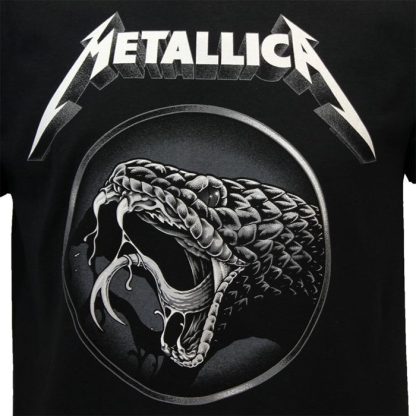 Band Merchandise Metallica Black Album Snake T-Shirt - Image 3