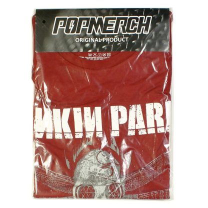 Band Merchandise Linkin Park Dragon Fly Gas Mask T-Shirt Red - Image 4