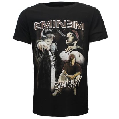 Band Merchandise Eminem Slim Shady Marshall Mathers Collage T-Shirt - Image 2