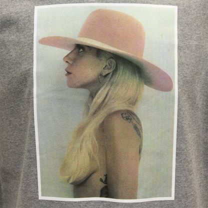 Band Merchandise Lady Gaga Joanne Pink Hat T-Shirt - Image 3