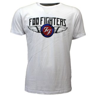 Band Merchandise Foo Fighters Flash Wings Band T-Shirt White