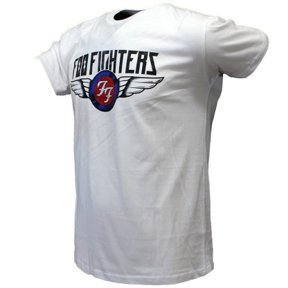 Band Merchandise Foo Fighters Flash Wings Band T-Shirt White - Image 2