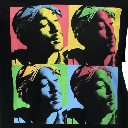 Band Merchandise Tupac 2PAC Pop-Art T-Shirt Black - Image 3