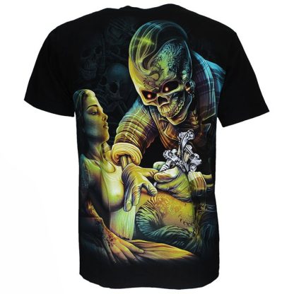 Tattoo Artist Skeleton 3D T-Shirt Black Glow in the Dark - Image 5
