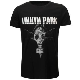 Band Merchandise Linkin Park Dragon Fly Gas Mask T-Shirt Black