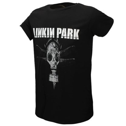 Band Merchandise Linkin Park Dragon Fly Gas Mask T-Shirt Black - Image 2