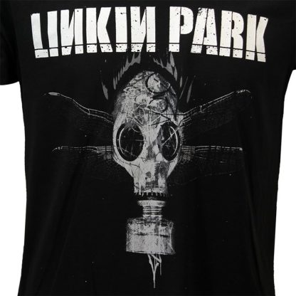 Band Merchandise Linkin Park Dragon Fly Gas Mask T-Shirt Black - Image 3