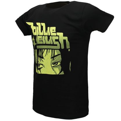 Band Merchandise Billie Eilish Anime Billie Logo T-Shirt - Image 2