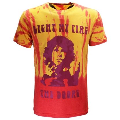 Band Merchandise The Doors Light My Fire Dip Dye T-Shirt - Image 3