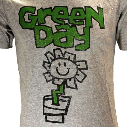 Band Merchandise Green Day Flower Pot T-Shirt - Image 3