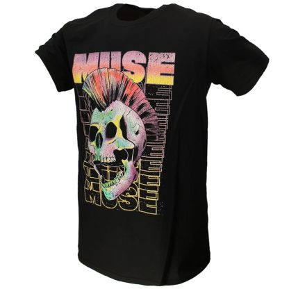 Band Merchandise Muse Mohawk Skull T-Shirt - Image 2