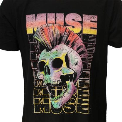 Band Merchandise Muse Mohawk Skull T-Shirt - Image 3