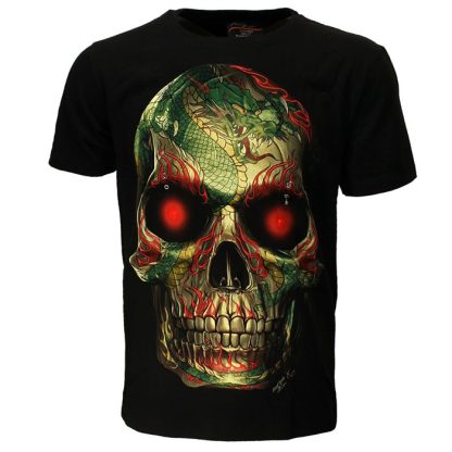 Totenkopf with Septum Dragon Tattoo T-Shirt - Image 2