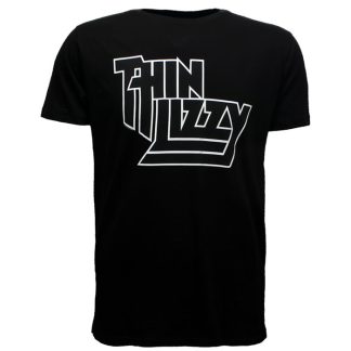 Band Merchandise Thin Lizzy Logo Band T-Shirt Black