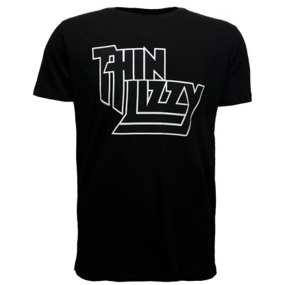 Band Merchandise Thin Lizzy Logo Band T-Shirt Black