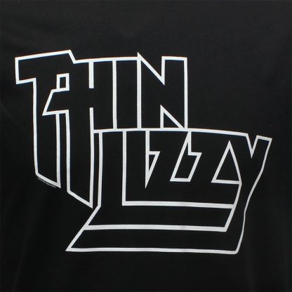Band Merchandise Thin Lizzy Logo Band T-Shirt Black - Image 3