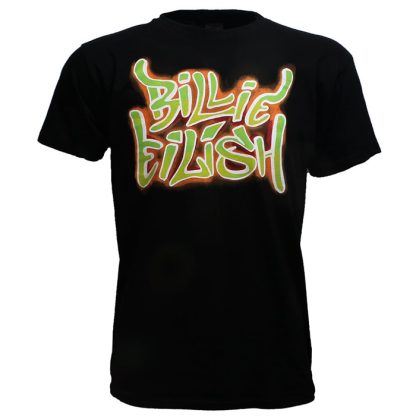 Band Merchandise Billie Eilish Neon Graffiti T-Shirt
