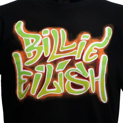 Band Merchandise Billie Eilish Neon Graffiti T-Shirt - Image 3