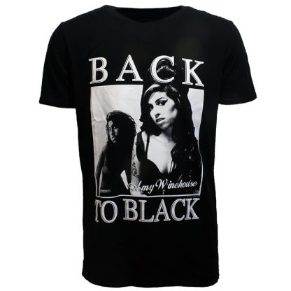 Band Merchandise Amy Winehouse Back To Black T-Shirt Black