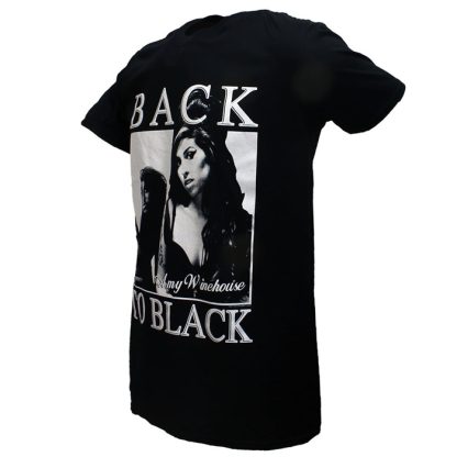 Band Merchandise Amy Winehouse Back To Black T-Shirt Black - Image 2