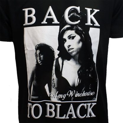 Band Merchandise Amy Winehouse Back To Black T-Shirt Black - Image 3