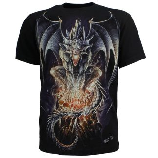 Biker 3D Glow in the Dark Dragon T-Shirt Black - High Quality