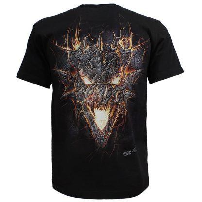 Biker 3D Glow in the Dark Dragon T-Shirt Black - High Quality - Image 2