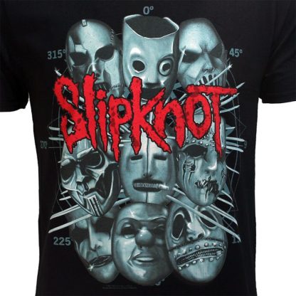 Band Merchandise Slipknot Masks Band T-Shirt Black - Image 4