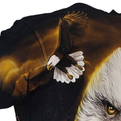 Rock Eagle All over Print Eagle T-shirt Black/White/Yellow - Image 2