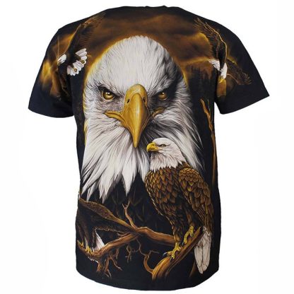 Rock Eagle All over Print Eagle T-shirt Black/White/Yellow - Image 3