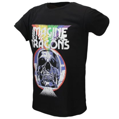 Band Merchandise Imagine Dragons Rainbow Skull Burst T-Shirt - Image 2