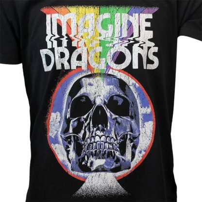 Band Merchandise Imagine Dragons Rainbow Skull Burst T-Shirt - Image 3