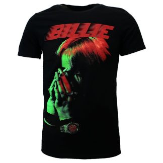 Band Merchandise Billie Eilish Hands Face Neon T-Shirt