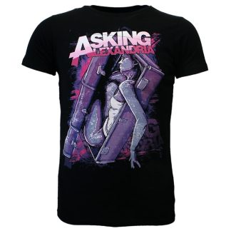 Band Merchandise Asking Alexandria Coffin Girl T-Shirt Black