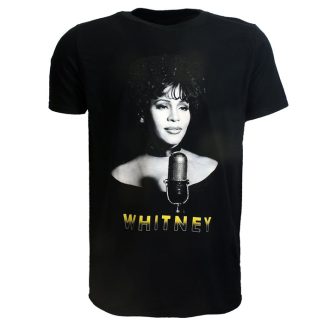 Band Merchandise Whitney Houston Photo T-Shirt Black