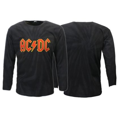 Band Merchandise ACDC Massive Logo Dip Dye Longsleeve T-Shirt - Image 2