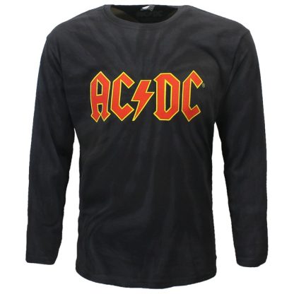 Band Merchandise ACDC Massive Logo Dip Dye Longsleeve T-Shirt - Image 3