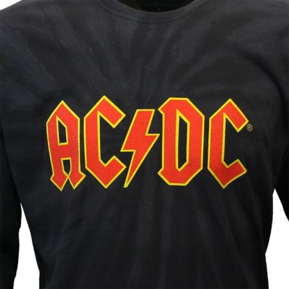 Band Merchandise ACDC Massive Logo Dip Dye Longsleeve T-Shirt - Image 5